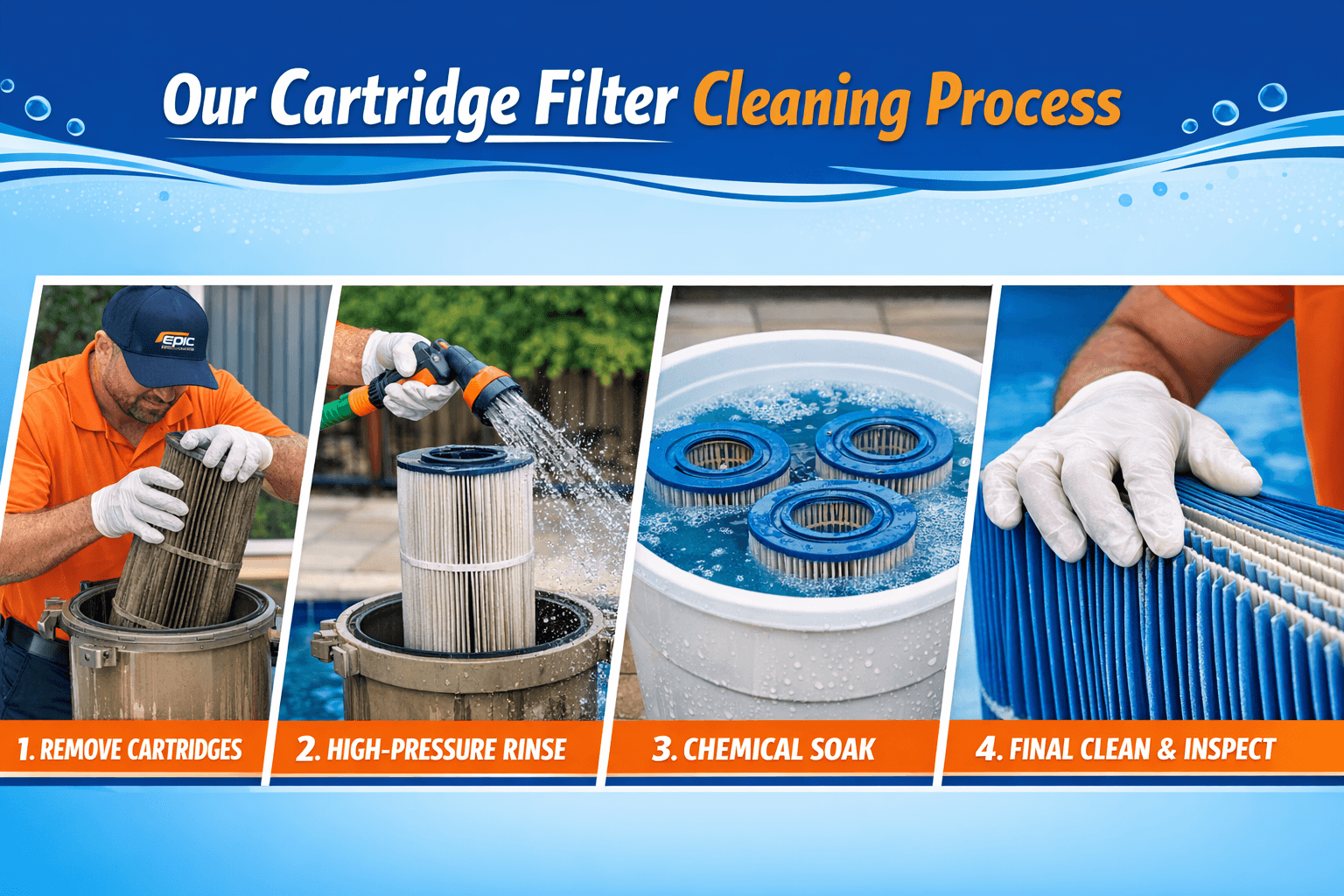 Cartridge Filter Cleaning process